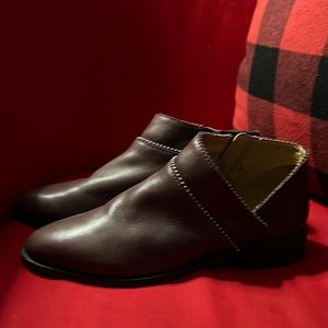 Lucky Brand Brown Shortie Zipped Boots. Sz 7.5